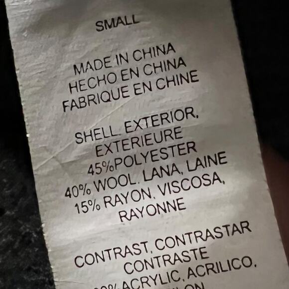 THREAD & Supply Wool Blend Knit Back Moto Vest Faux Fur Small - Picture 6 of 6